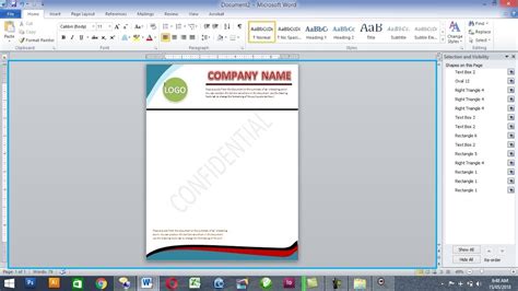 how to create a letterhead in word.